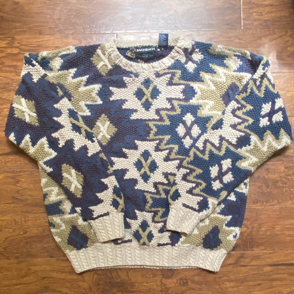 XL | BACHRACH HAND KNIT VINTAGE SWEATER
